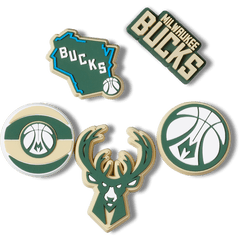 Crocs NBA Milwaukee Bucks 5 Pack Jibbitz™ charms