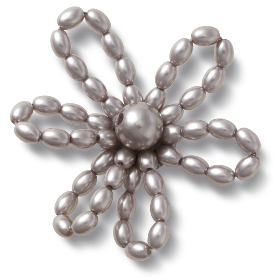Crocs Grey Pearl Beaded Daisy Jibbitz™ charms