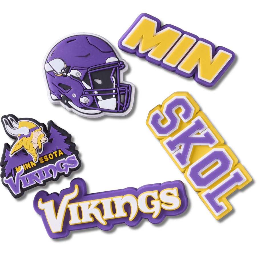 Crocs NFL Minnesota Vikings 5 Pack Jibbitz Shoe Charm