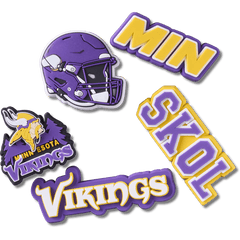 Crocs NFL Minnesota Vikings 5 Pack Jibbitz Shoe Charm