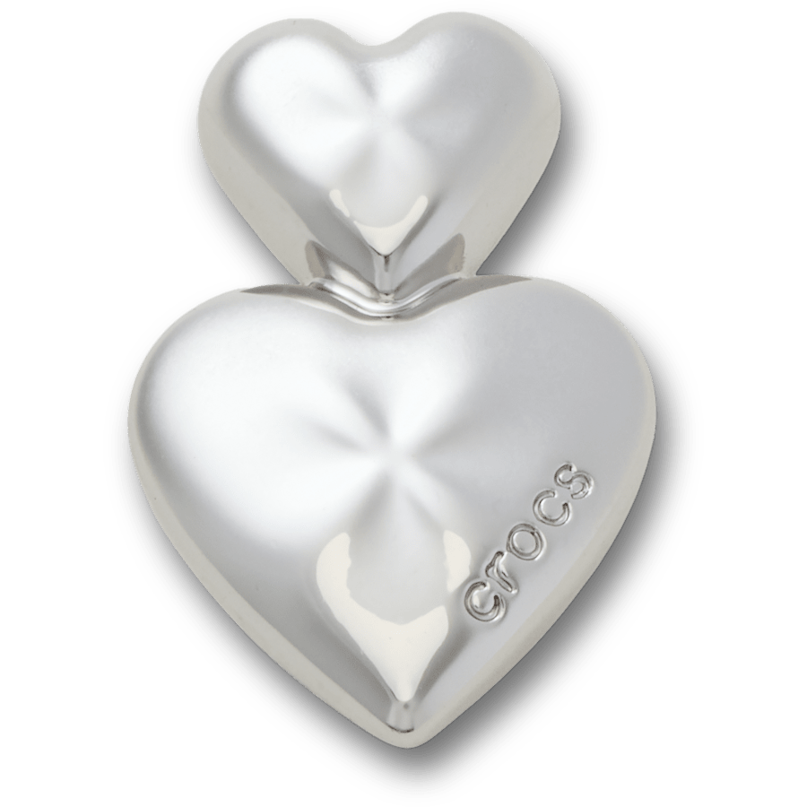 Crocs Silver Double Heart Jibbitz™ charms