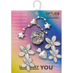 Crocs Silver Meta Floral 5 Pack Jibbitz™ charms