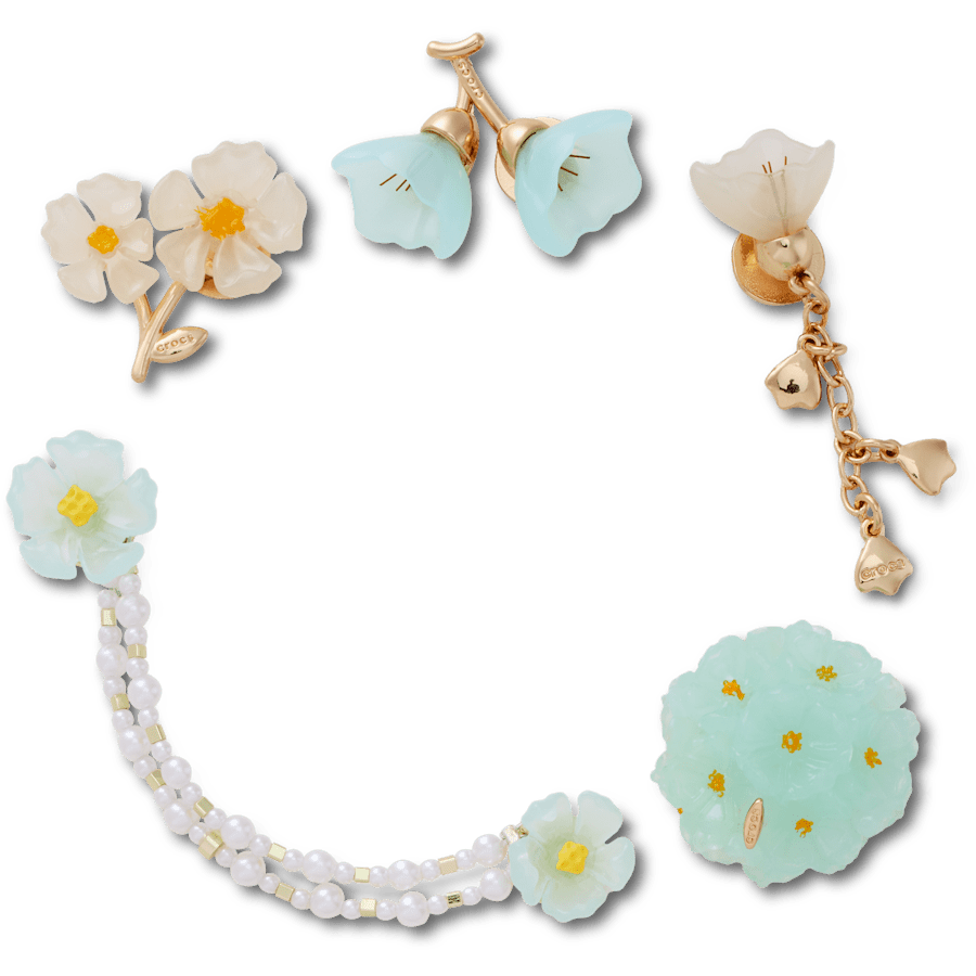 Crocs Blue Dainty Floral 5 Pack Jibbitz™ charms