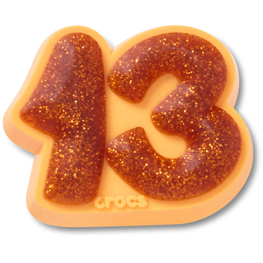 Crocs Orange Sparkly Number 13 Jibbitz™ charms