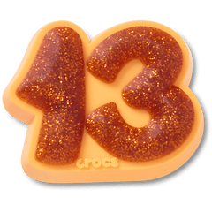 Crocs Orange Sparkly Number 13 Jibbitz™ charms