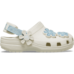 Crocs Toddler Classic Denim Flower Adjustable Backstrap Clog