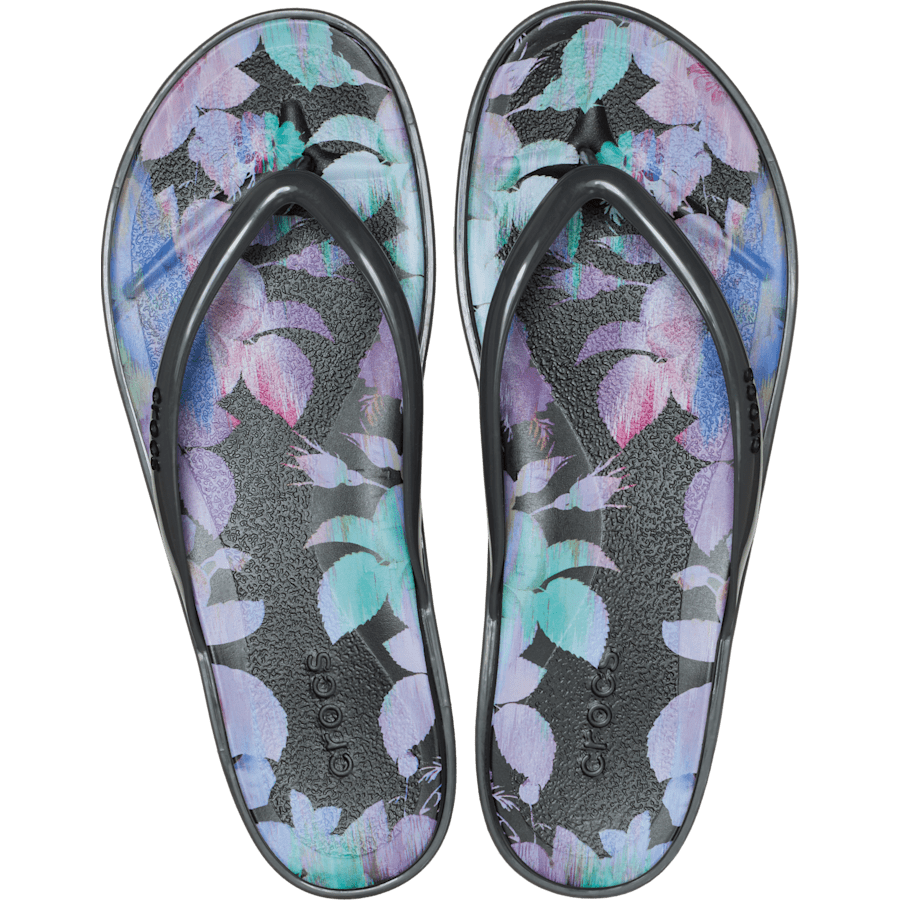 Crocs Miami Round Toe Dark Floral Flip