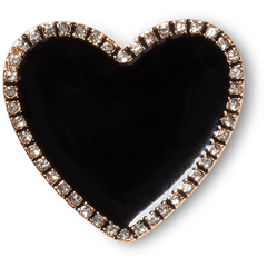 Crocs Black Heart with Gold Outline Jibbitz™ charms