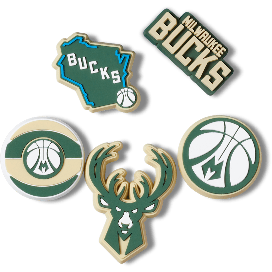 Crocs NBA Milwaukee Bucks 5 Pack Jibbitz™ charms