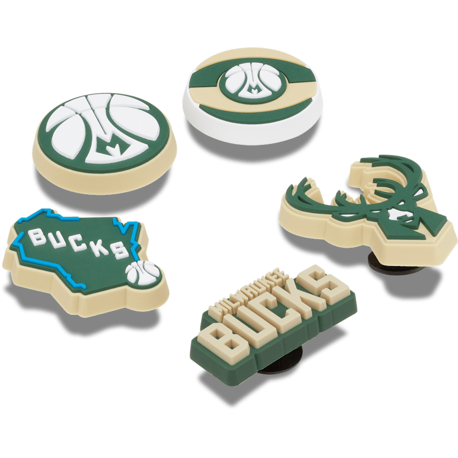 Crocs NBA Milwaukee Bucks 5 Pack Jibbitz™ charms