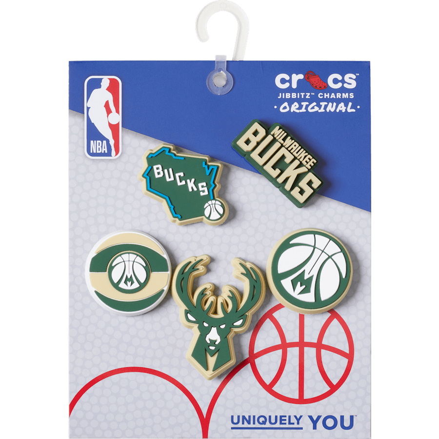 Crocs NBA Milwaukee Bucks 5 Pack Jibbitz™ charms