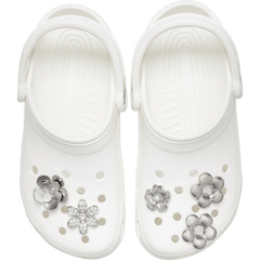 Crocs Monochrome Slvr Flwrs 5 Pack Jibbitz™ charms