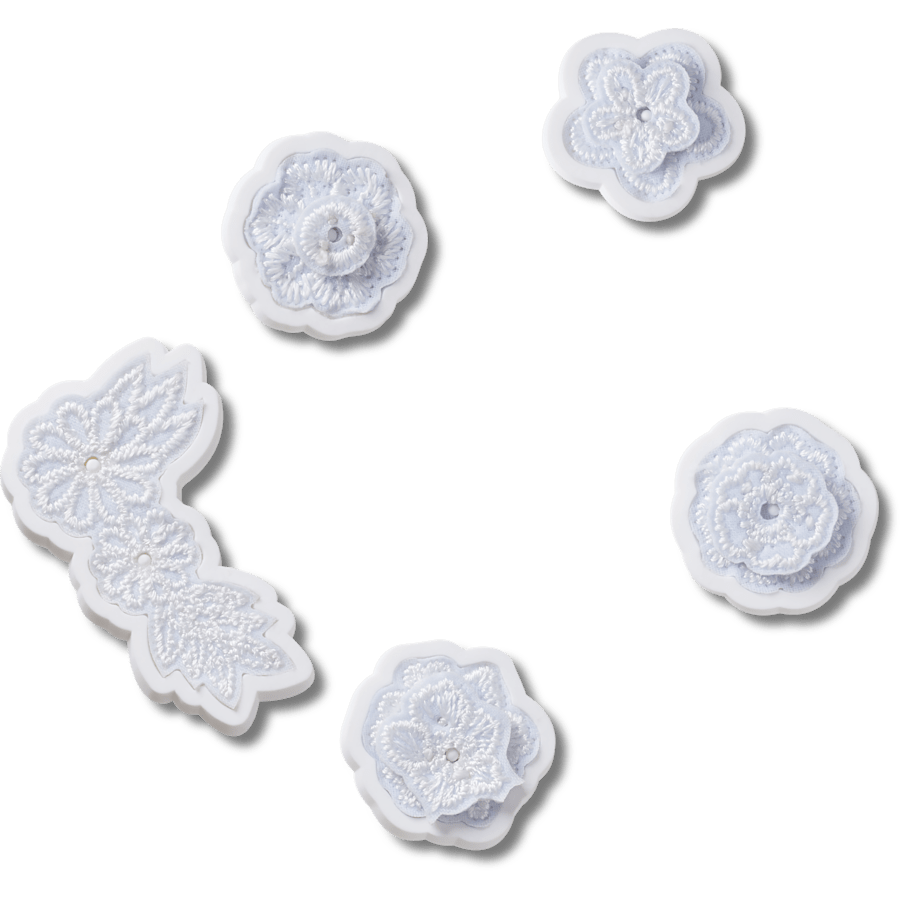Crocs White Elegant Floral 5 Pack Jibbitz™ charms