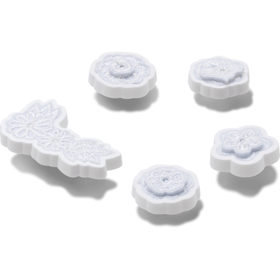 Crocs White Elegant Floral 5 Pack Jibbitz™ charms