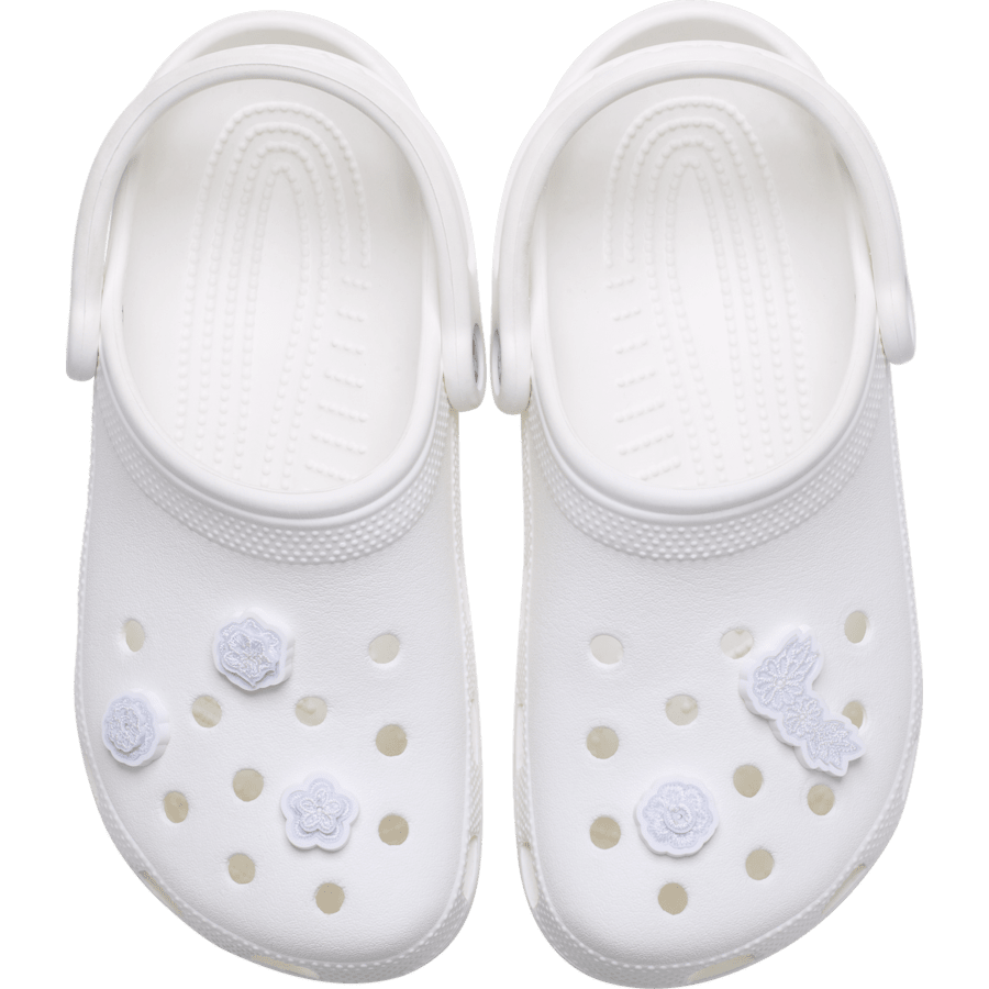 Crocs White Elegant Floral 5 Pack Jibbitz™ charms