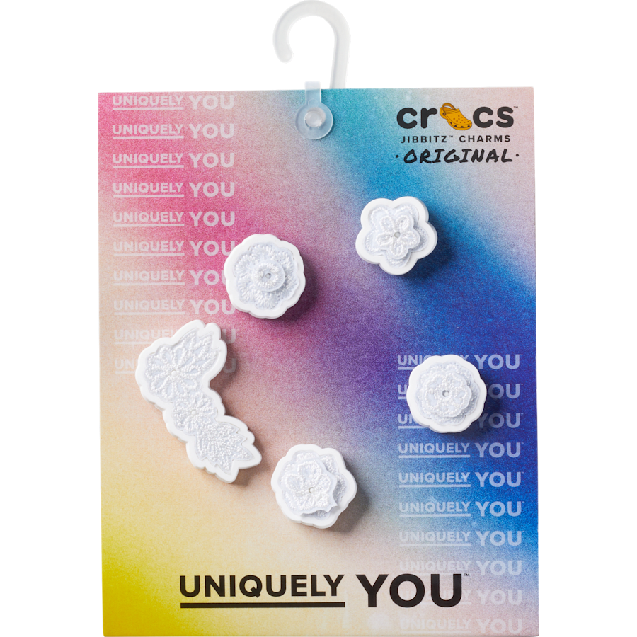 Crocs White Elegant Floral 5 Pack Jibbitz™ charms