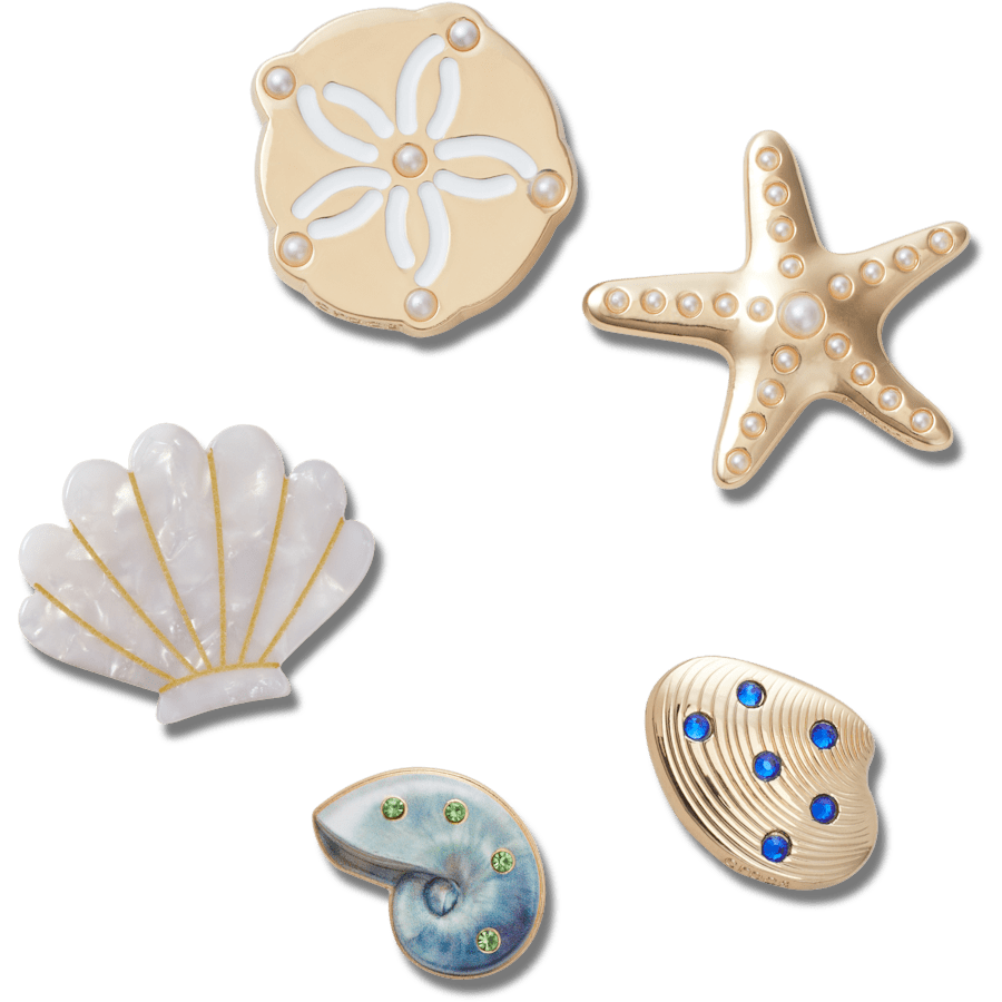 Crocs Gold Seashell 5 Pack Jibbitz™ charms