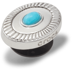 Crocs Silver Turquoise Emblem Jibbitz™ charms