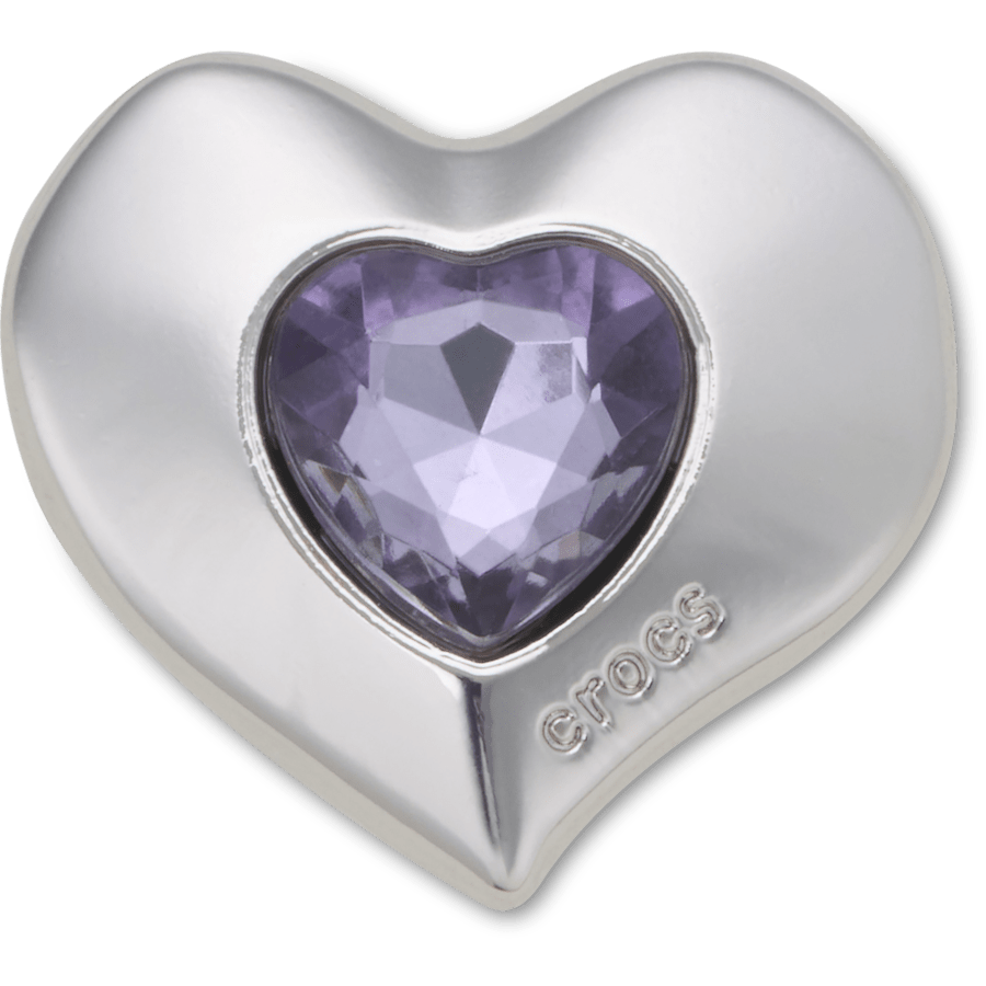 Crocs SilverandPurple SMT Gem Heart Jibbitz™ charms