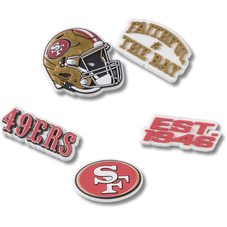 Crocs NFL San Francisco 49ers 5 Pack Jibbitz Shoe Charm