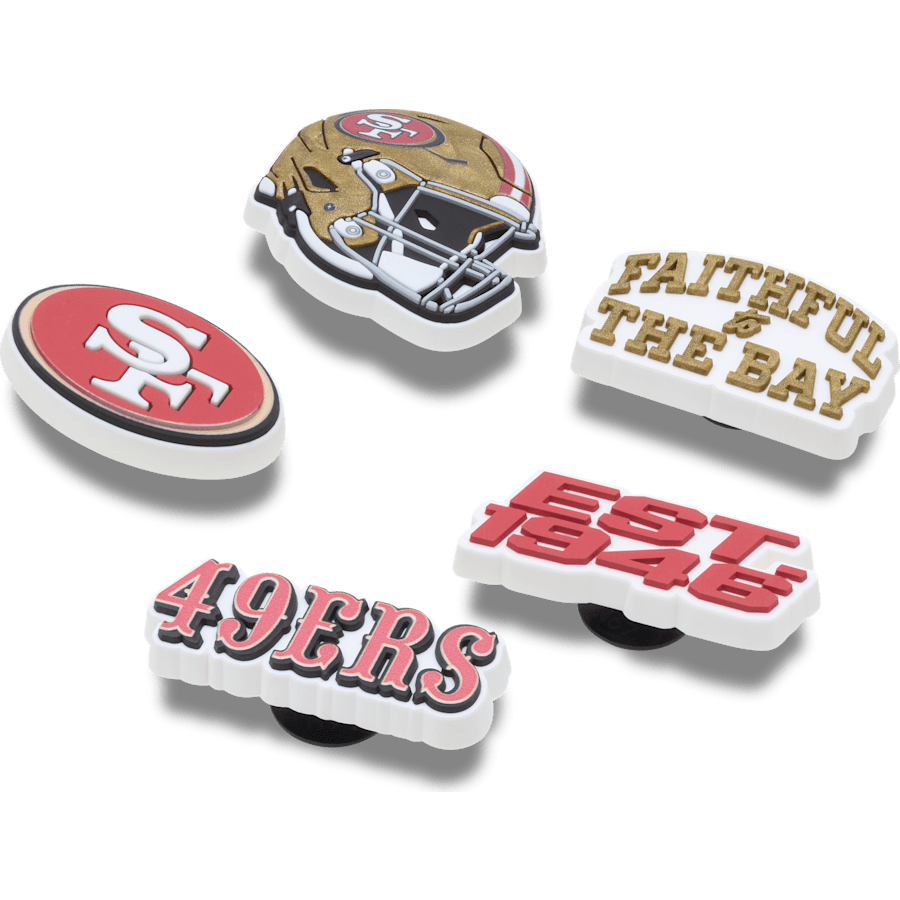 Crocs NFL San Francisco 49ers 5 Pack Jibbitz Shoe Charm