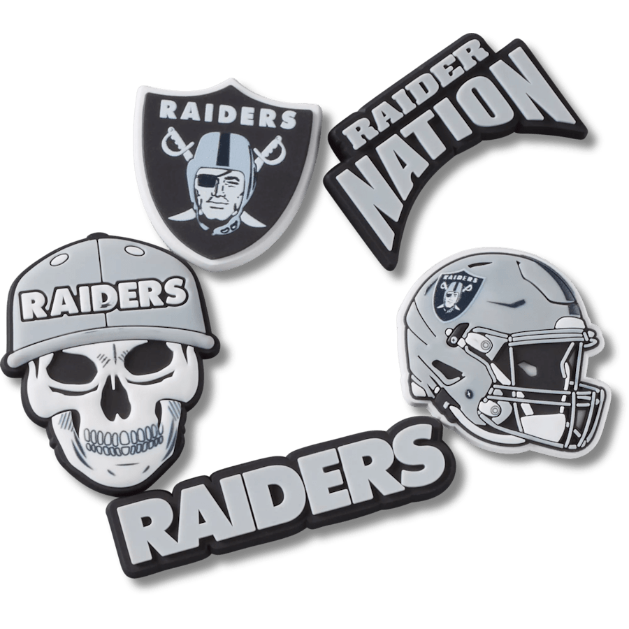 Crocs NFL Las Vegas Raiders 5 Pack Jibbitz Shoe Charm