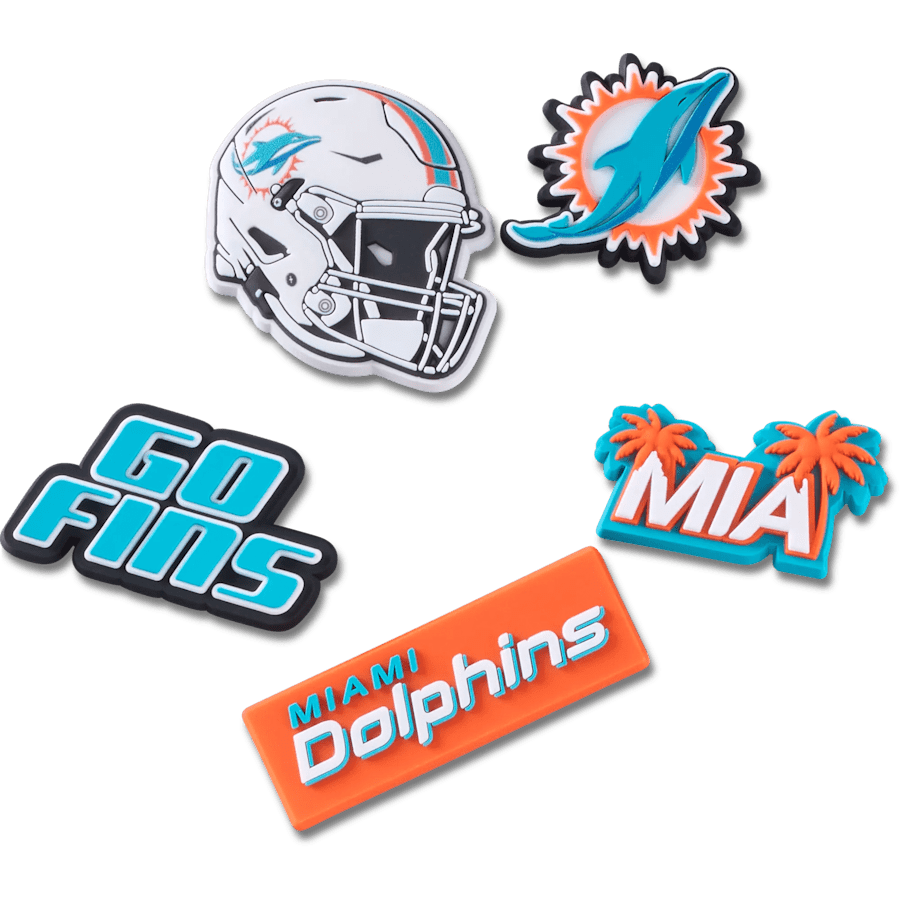 Crocs NFL Miami Dolphins 5 Pack Jibbitz Shoe Charm