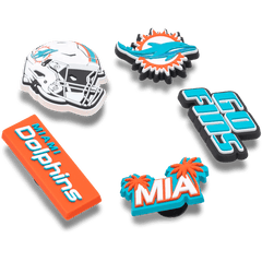 Crocs NFL Miami Dolphins 5 Pack Jibbitz Shoe Charm