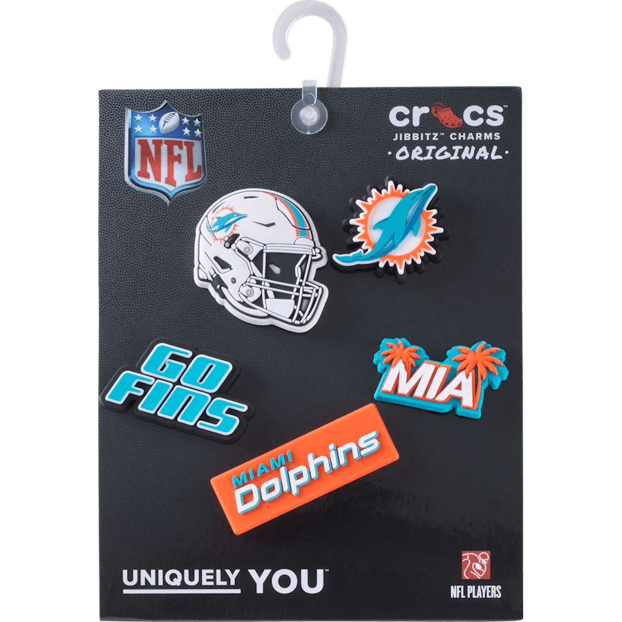 Crocs NFL Miami Dolphins 5 Pack Jibbitz Shoe Charm