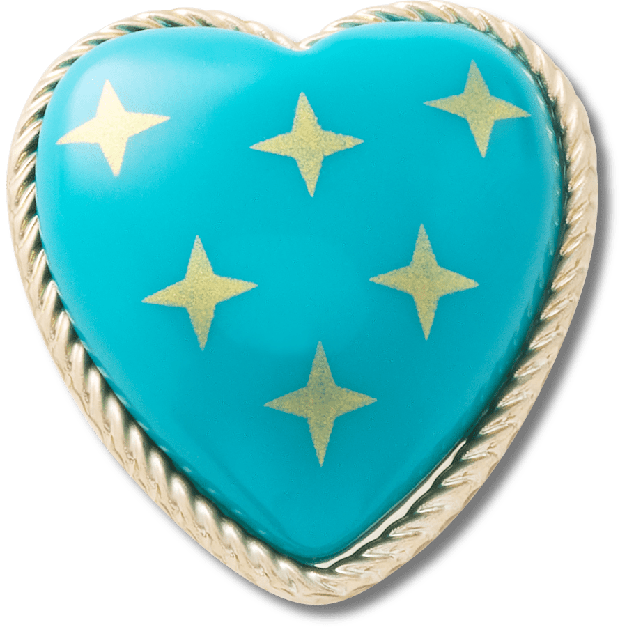 Crocs Turquoise and Gold Heart Jibbitz™ charms