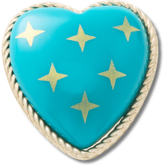 Crocs Turquoise and Gold Heart Jibbitz™ charms