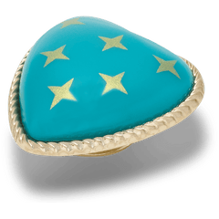 Crocs Turquoise and Gold Heart Jibbitz™ charms