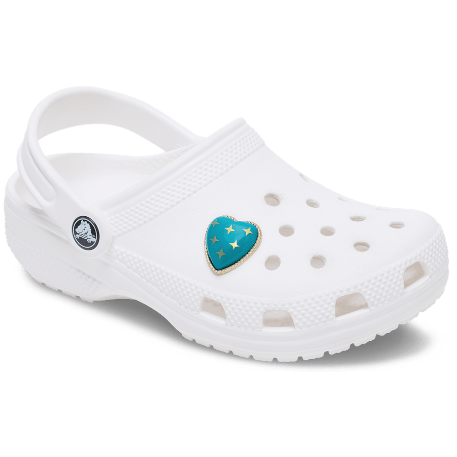 Crocs Turquoise and Gold Heart Jibbitz™ charms