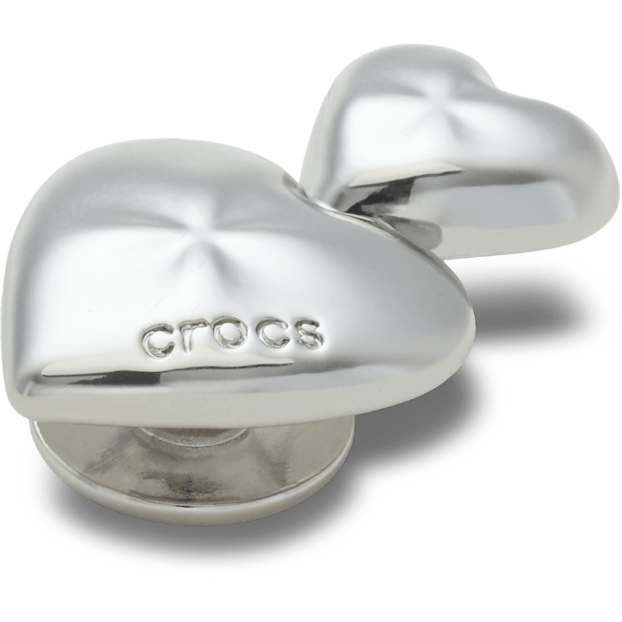 Crocs Silver Double Heart Jibbitz™ charms