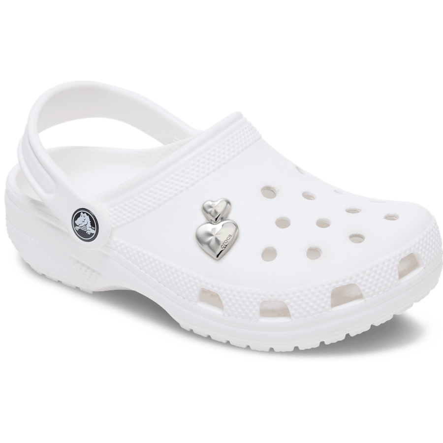 Crocs Silver Double Heart Jibbitz™ charms