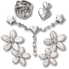 Crocs Silver Meta Floral 5 Pack Jibbitz™ charms