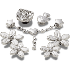 Crocs Silver Meta Floral 5 Pack Jibbitz™ charms