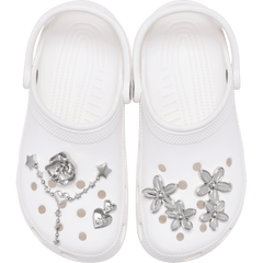 Crocs Silver Meta Floral 5 Pack Jibbitz™ charms