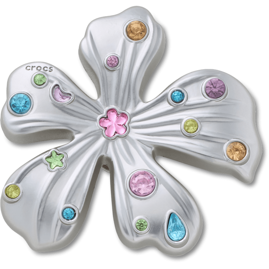 Crocs Silver Meta Gem Flower Jibbitz™ charms