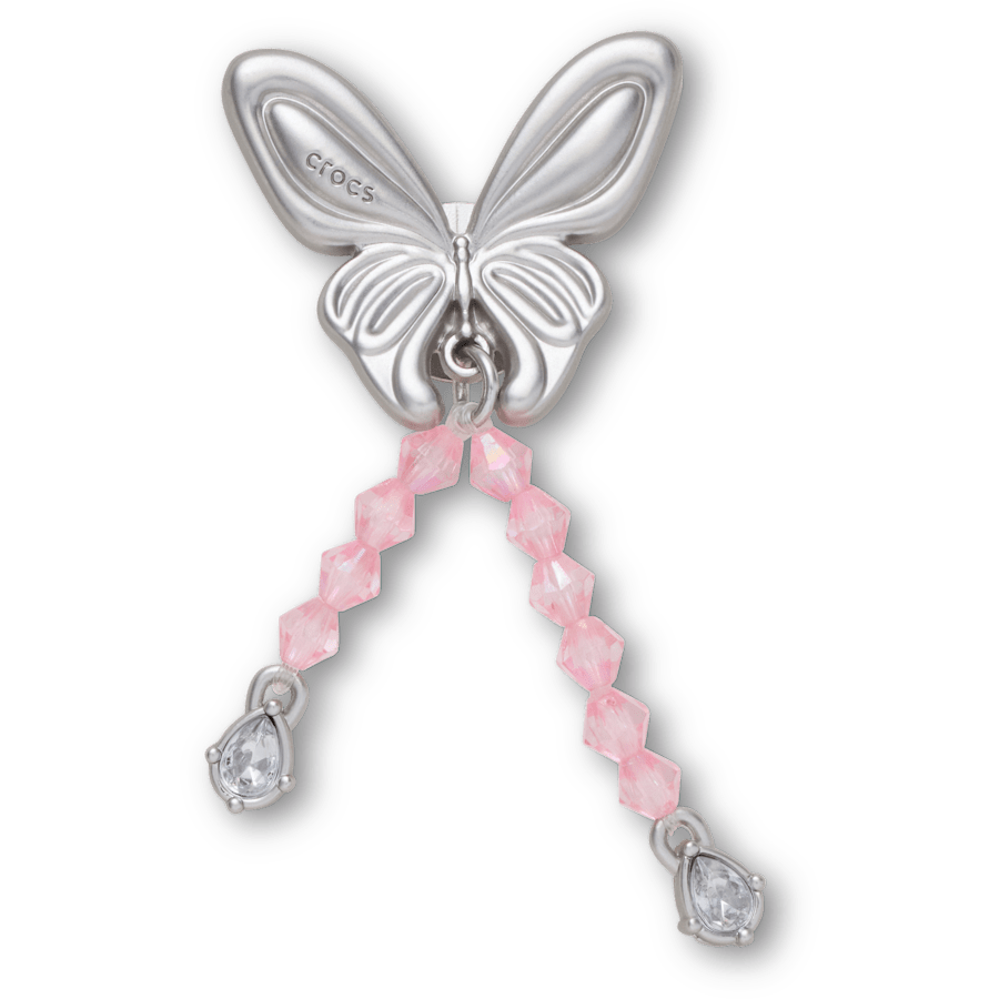 Crocs Silver Beaded Meta Butterfly Jibbitz™ charms
