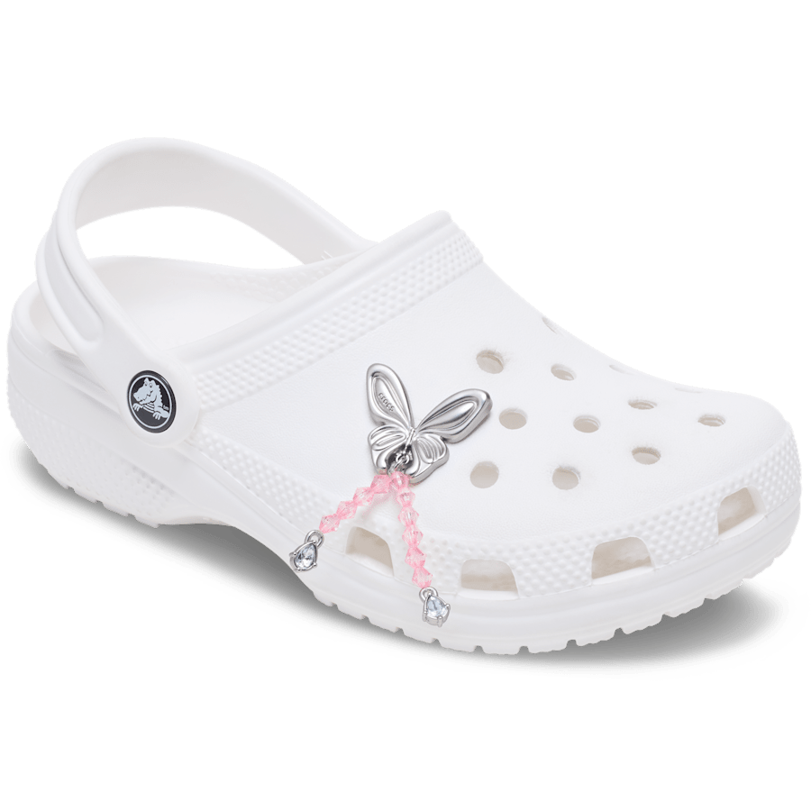 Crocs Silver Beaded Meta Butterfly Jibbitz™ charms