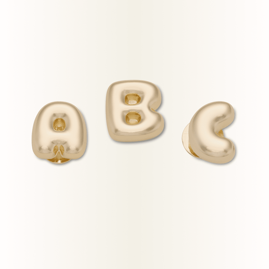 Crocs Gold Bubble Letter A-Z Jibbitz™ charms