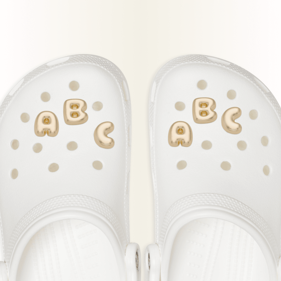 Crocs Gold Bubble Letter A-Z Jibbitz™ charms