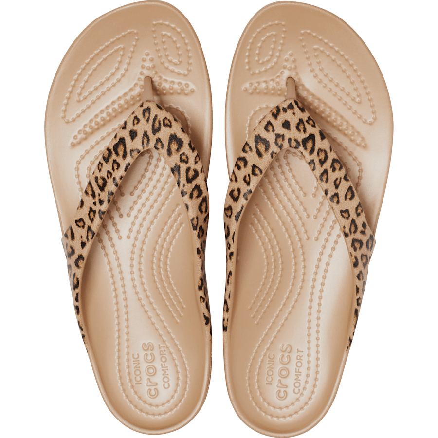 Crocs Women's Kadee II Leopard Flip