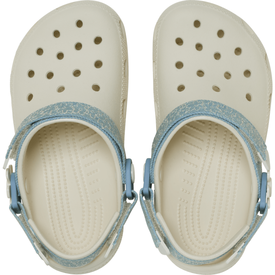 Crocs Kids’ Classic Denim Flower Adjustable Backstrap Clog