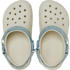 Crocs Kids’ Classic Denim Flower Adjustable Backstrap Clog