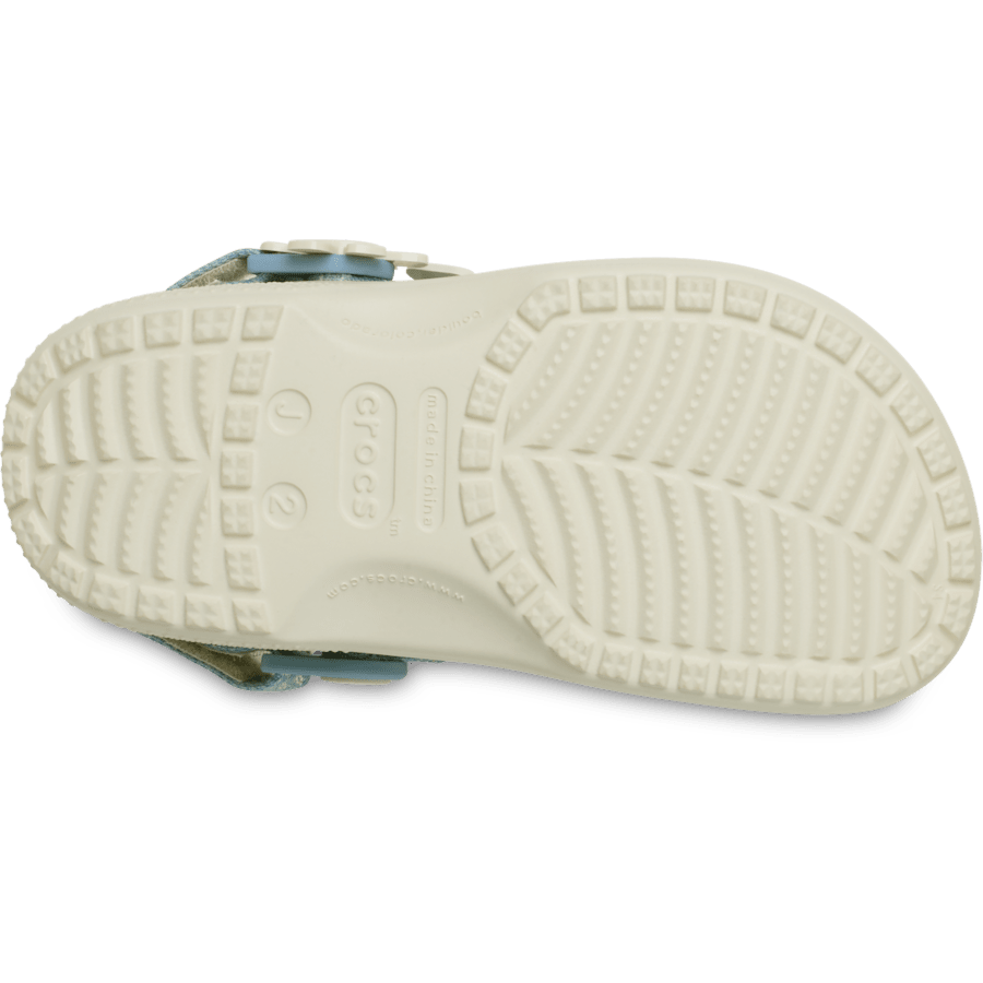 Crocs Kids’ Classic Denim Flower Adjustable Backstrap Clog