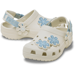 Crocs Toddler Classic Denim Flower Adjustable Backstrap Clog