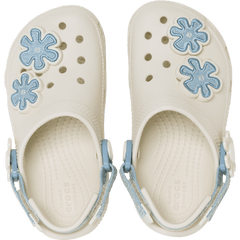 Crocs Toddler Classic Denim Flower Adjustable Backstrap Clog