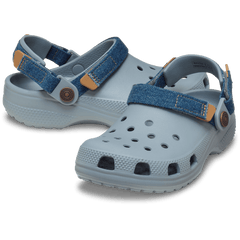 Crocs Kids' Classic Denim Adjustable Backstrap Clog